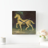 ヴィンセント・ヴァン・ゴッホの石膏の馬の置物 スクエア壁時計 (ホーム)