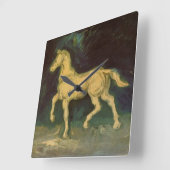 ヴィンセント・ヴァン・ゴッホの石膏の馬の置物 スクエア壁時計 (傾斜)