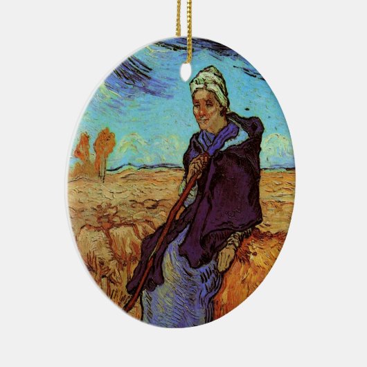 ヴィンセント・ヴァン・ゴッホの羊飼い(ミレーの後の)娘 セラミックオーナメント (右)