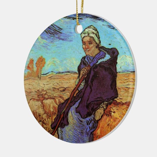 ヴィンセント・ヴァン・ゴッホの羊飼い(ミレーの後の)娘 セラミックオーナメント (左)