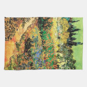 ヴィンセント・ヴァン・ゴッホの花咲く小道のある庭園 キッチンタオル (横)