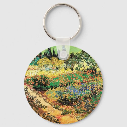 ヴィンセント・ヴァン・ゴッホの花咲く小道のある庭園 キーホルダー (正面)