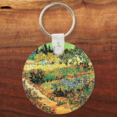 ヴィンセント・ヴァン・ゴッホの花咲く小道のある庭園 キーホルダー (正面)