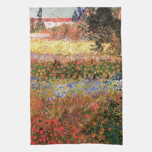 ヴィンセント・ヴァン・ゴッホの花咲く庭 キッチンタオル (縦)