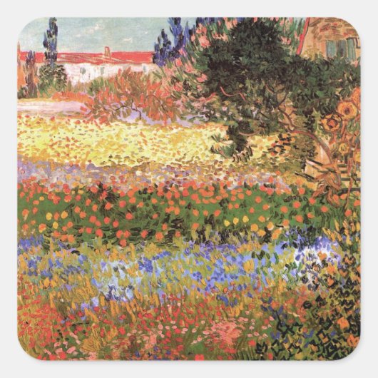 ヴィンセント・ヴァン・ゴッホの花咲く庭 スクエアシール (正面)
