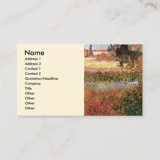 ヴィンセント・ヴァン・ゴッホの花咲く庭 名刺 (正面)