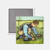 ヴィンセント・ヴァン・ゴッホの鎌で草を刈る少年 マグネット (正面/裏面)