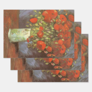 ヴィンセント・ヴァン・ゴッホの静物画「赤いポピーのはなのある花瓶」 ラッピングペーパーシート