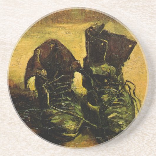 ヴィンセント・ヴァン・ゴッホの靴のペア，ヴィンテージ・アート コースター (正面)