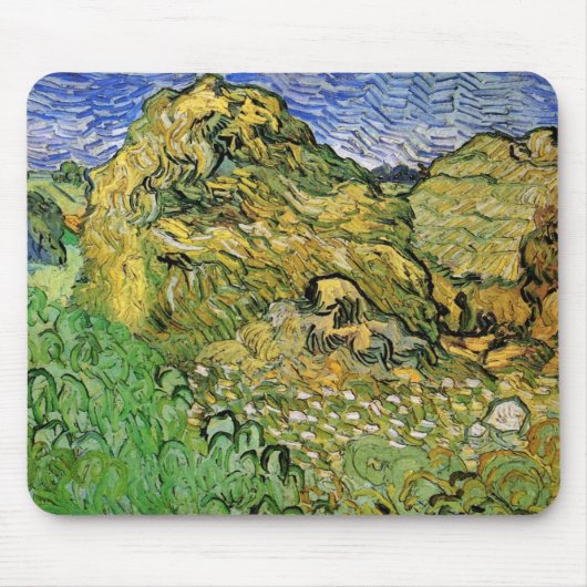 ヴィンセント・ヴァン・ゴッホの麦の山のある風景 マウスパッド (正面)