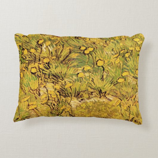 ヴィンセント・ヴァン・ゴッホの黄色い花畑 アクセントクッション (裏面)
