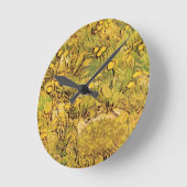 ヴィンセント・ヴァン・ゴッホの黄色い花畑 ラウンド壁時計 (傾斜)