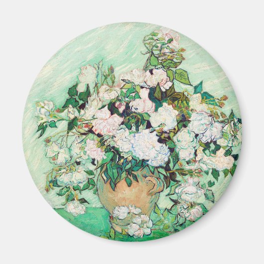 ヴィンセント・ヴァン・ゴッホの『スチル・ライフ・バラ』 マグネット (正面)