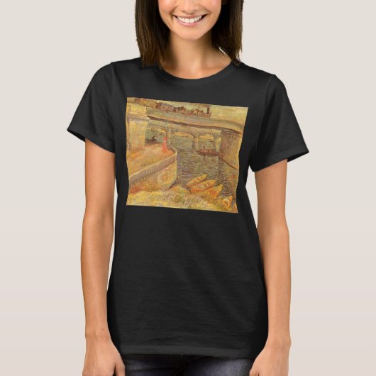 ヴィンセント・ヴァン・ゴッホの「セーヌ川の橋、アスニエール」 Tシャツ (正面)