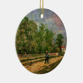 ヴィンセント・ヴァン・ゴッホの「パリの郊外の道の農民」 セラミックオーナメント (右)
