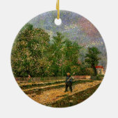 ヴィンセント・ヴァン・ゴッホの「パリの郊外の道の農民」 セラミックオーナメント (裏面)