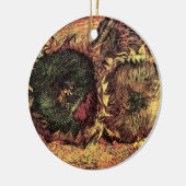 ヴィンセント・ヴァン・ゴッホの『切り取られた二輪のひまわり』 セラミックオーナメント (左)