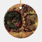 ヴィンセント・ヴァン・ゴッホの『切り取られた二輪のひまわり』 セラミックオーナメント (裏面)