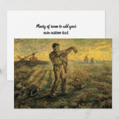 ヴィンセント・ヴァン・ゴッホの『夕方 - 一日の終わり』 招待状 (正面/裏面)