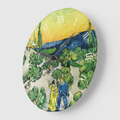 ヴィンセント・ヴァン・ゴッホの『夫婦が歩く風景』 ラージ壁時計 (傾斜)