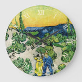 ヴィンセント・ヴァン・ゴッホの『夫婦が歩く風景』 ラージ壁時計 (正面)