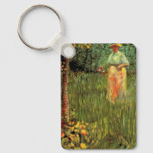 ヴィンセント・ヴァン・ゴッホの「庭を歩く女」 キーホルダー (正面)