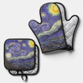 ヴィンセント・ヴァン・ゴッホの『星の夜』 鍋つかみ&鍋敷きセット (正面/裏面)
