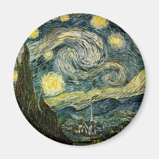 ヴィンセント・ヴァン・ゴッホの『星月夜』（1889） マグネット (正面)