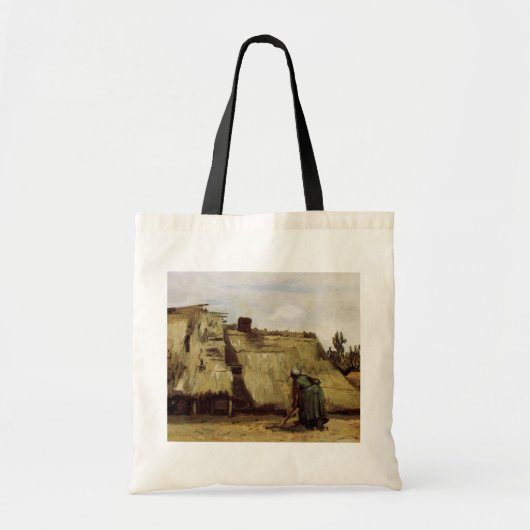 ヴィンセント・ヴァン・ゴッホの『農婦の小屋を掘る女性』 トートバッグ (正面)