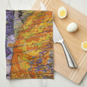 ヴィンセント・ヴァン・ゴッホの「雨のオーベルンの風景」 キッチンタオル (四つ折り)