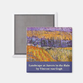 ヴィンセント・ヴァン・ゴッホの「雨のオーベル郷の風景」 マグネット (正面/裏面)