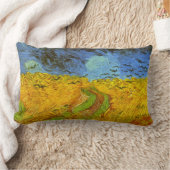 ヴィンセント・ヴァン・ゴッホの「麦畑と黒いカラス」 ランバークッション (ブランケット)