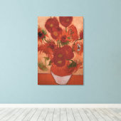 ヴィンセント・ヴァン・ゴッホ印象派ひまわり素晴らし芸術 キャンバスプリント (インサイチュ (ウッドフロア))