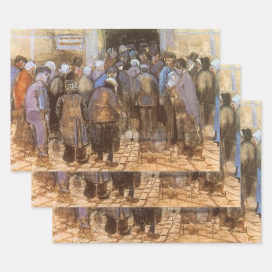 ヴィンセント・ヴァン・ゴッホ州宝くじ事務所(貧しいお金) ラッピングペーパーシート (セット)