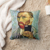 ヴィンセント・ヴァン・ゴッホ携帯電話セルフィーセルフポートレート クッション (ブランケット)