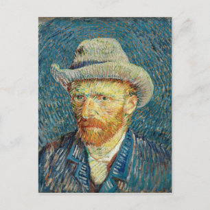 ヴィンセント・ヴァン・ゴッホ自画像グレー感じハット ポストカード