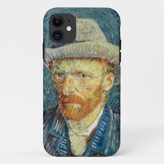 ヴィンセント・ヴァン・ゴッホ自画像グレー感じハット Case-Mate iPhoneケース (裏面)