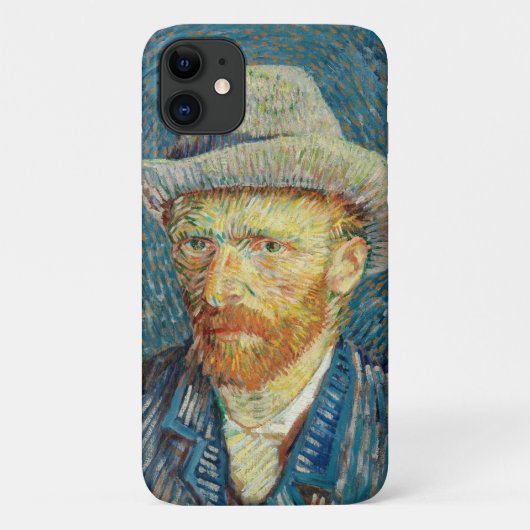 ヴィンセント・ヴァン・ゴッホ自画像グレー感じハット Case-Mate iPhoneケース (裏面)