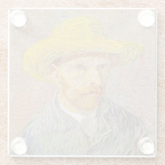 ヴィンセント・ヴァン・ゴッホ自画像絵を描画家 ガラスコースター (裏面)