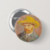 ヴィンセント・ヴァン・ゴッホ自画像絵を描画家 缶バッジ (正面&裏面)