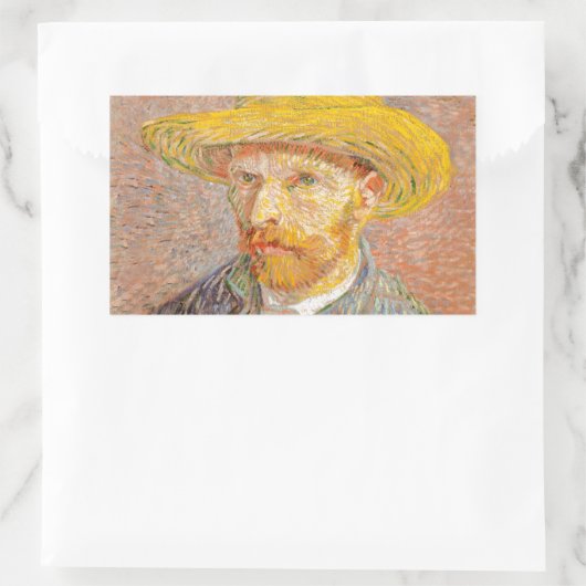 ヴィンセント・ヴァン・ゴッホ自画像絵を描画家 長方形シール (バッグ)