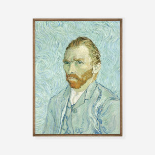 ヴィンセント・ヴァン・ゴッホ自画像1889青絵を描色 ポスター