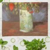 ヴィンセント・ヴァン・ゴッホ赤いケシの生け花瓶 キッチンタオル (折り畳み)