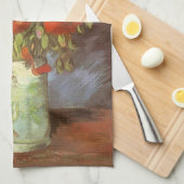 ヴィンセント・ヴァン・ゴッホ赤いケシの生け花瓶 キッチンタオル (四つ折り)