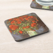 ヴィンセント・ヴァン・ゴッホ赤いケシの生け花瓶 コースター (左側)