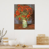 ヴィンセント・ヴァン・ゴッホ赤いケシの生け花瓶 ポスター (キッチン)