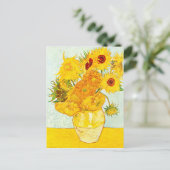 ヴィンセント・ヴァン・ゴッホ12ひまわりアート花瓶 ポストカード (スタンド正面)