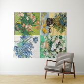 ヴィンセント・ヴァン・ゴッホ1800年代の花絵画のコラージュ タペストリー (インサイチュ(横))