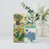 ヴィンセント・ヴァン・ゴッホ1800年代の花絵画のコラージュ ポストカード (スタンド正面)