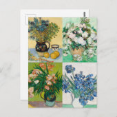 ヴィンセント・ヴァン・ゴッホ1800年代の花絵画のコラージュ ポストカード (正面/裏面)